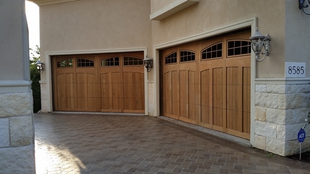 wood doors refinished - sanded garage doors - bare wood