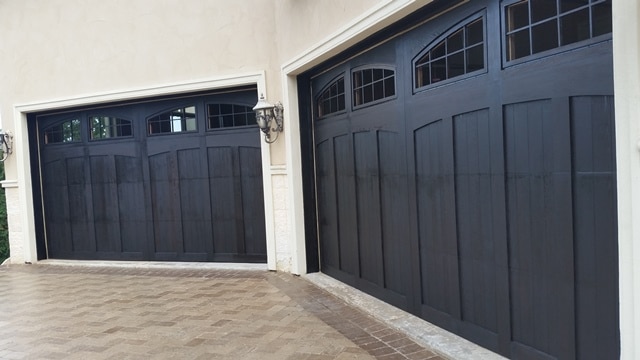 wood doors refinished - painting garage doors