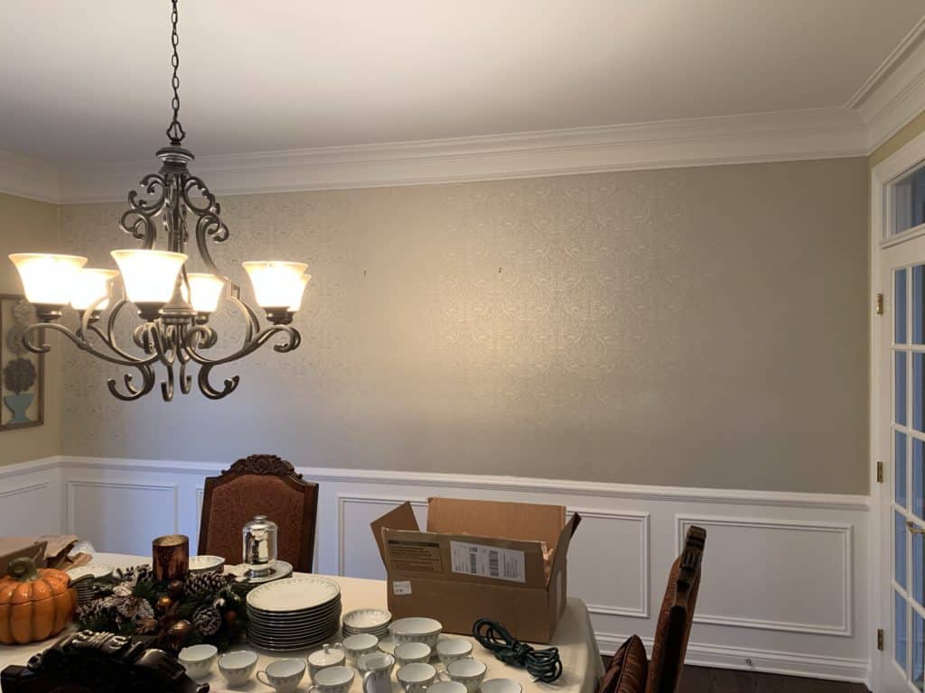 wallpaper in dining room - wallpaper installation