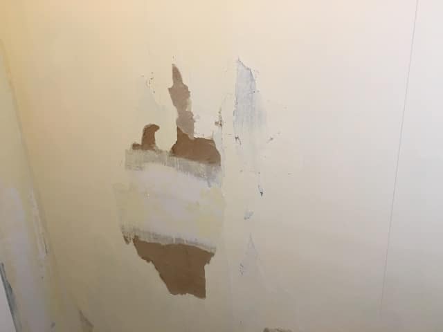 drywall damage from tile removal